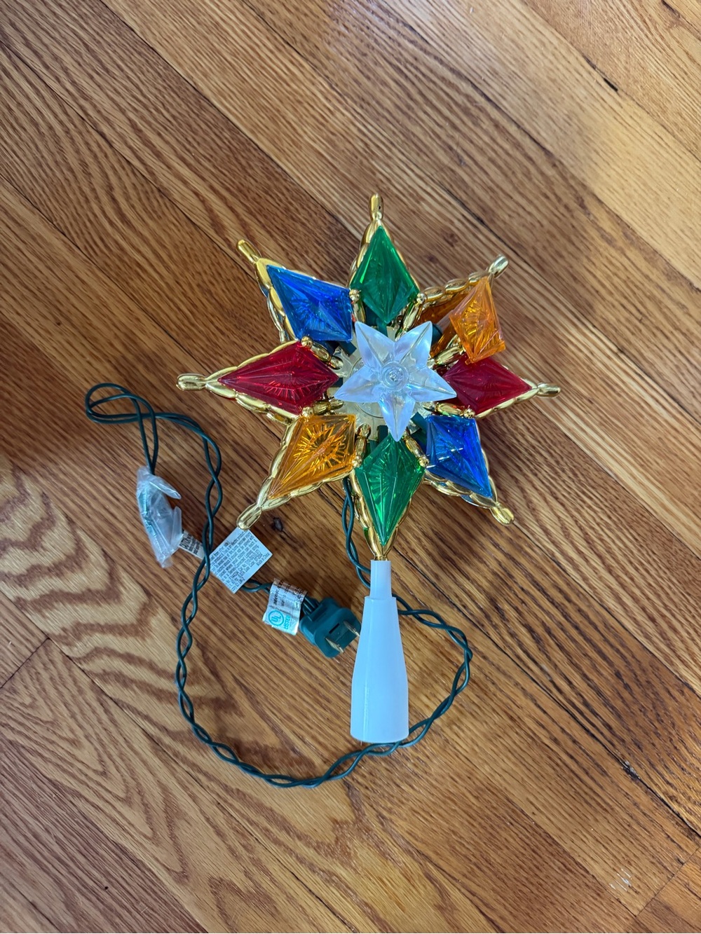 Multicolor Star Tree Topper - Holiday Decorative Light